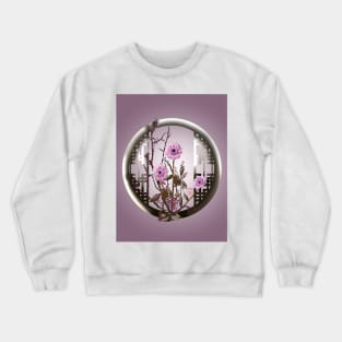 Pretty purple ikebana watercolor flowers Crewneck Sweatshirt